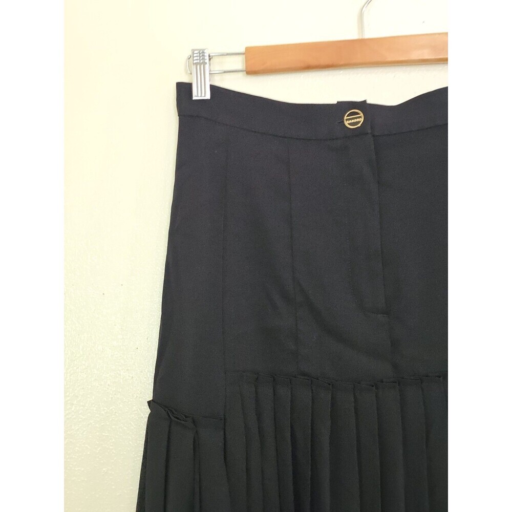 Sandro Pleated Long Midi Skirt Womens 40 US 8 Black A Line Paris Chic Sheer - Picture 4 of 12